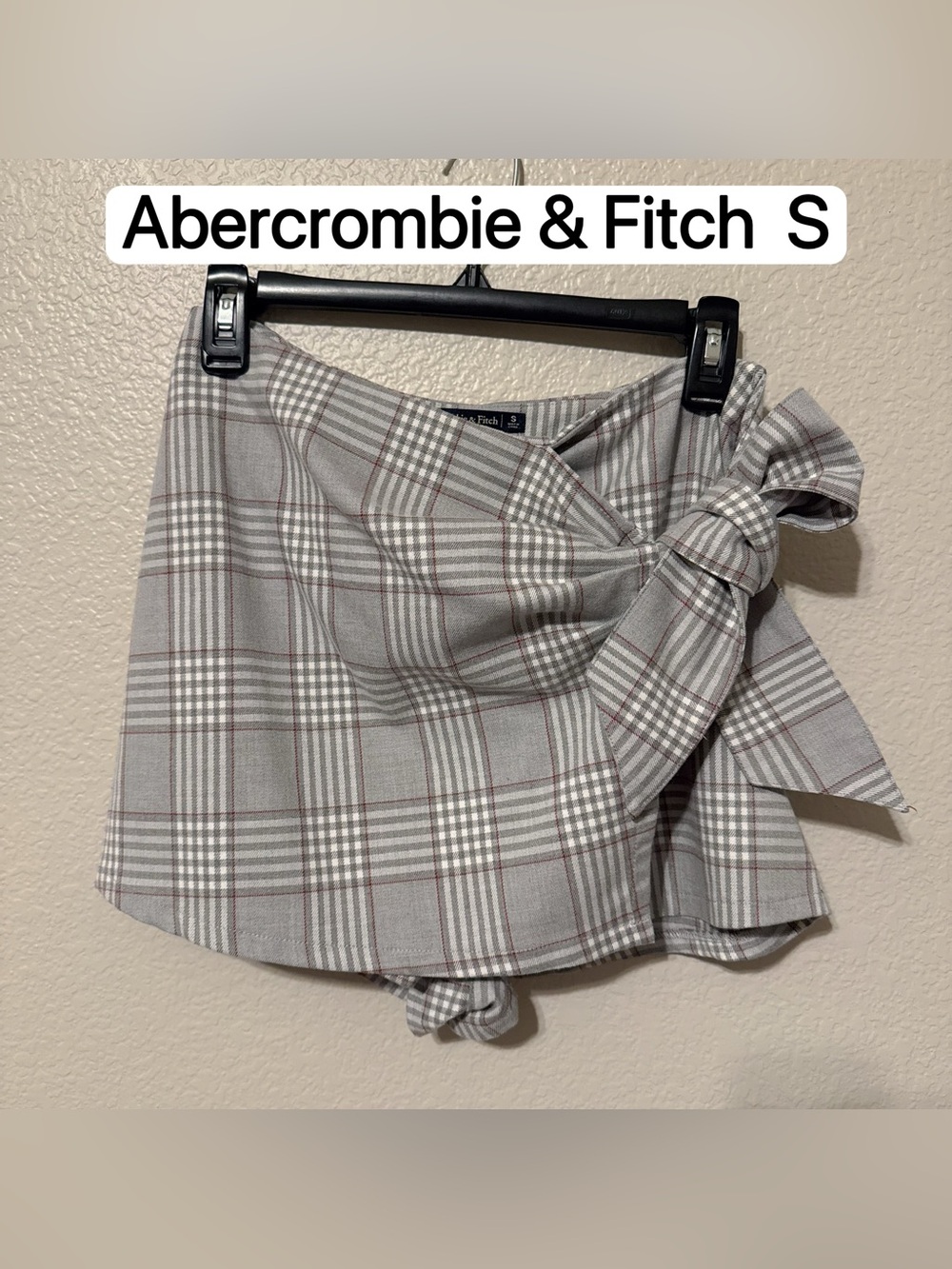 Abercrombie & Fitch Plaid Tie Plaid Tie Front Skort